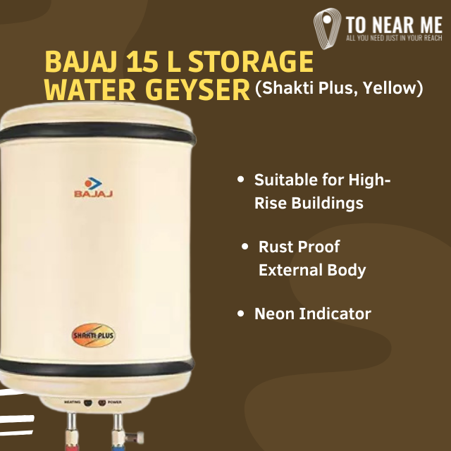 Get the best BAJAJ 15 L Storage Water Geyser (15 Ltr Shakti Plus, Yellow)